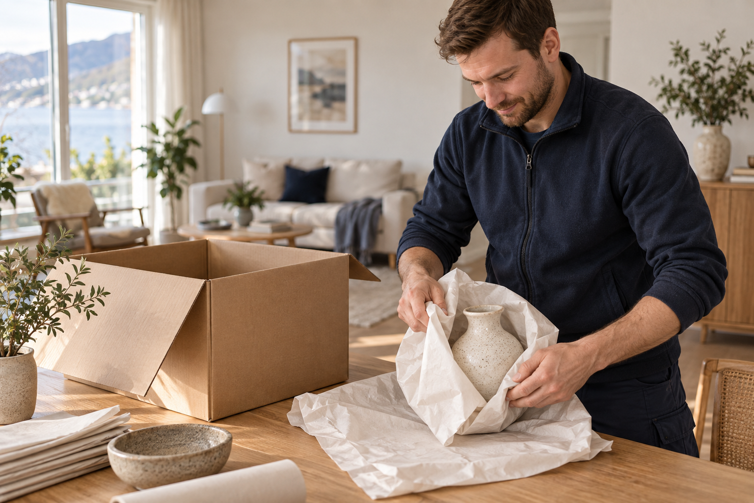 Furniture and belongings prepared for a volume estimate